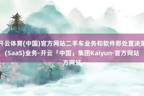 开云体育(中国)官方网站二手车业务和软件即处置决策(SaaS)业务-开云「中国」集团Kaiyun·官方网站
