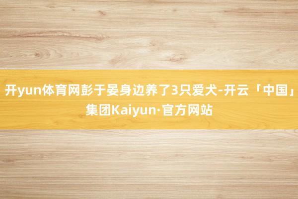开yun体育网彭于晏身边养了3只爱犬-开云「中国」集团Kaiyun·官方网站