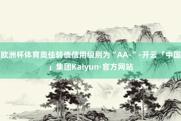 欧洲杯体育奥佳转债信用级别为“AA-”-开云「中国」集团Kaiyun·官方网站