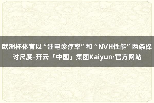 欧洲杯体育以“油电诊疗率”和“NVH性能”两条探讨尺度-开云「中国」集团Kaiyun·官方网站