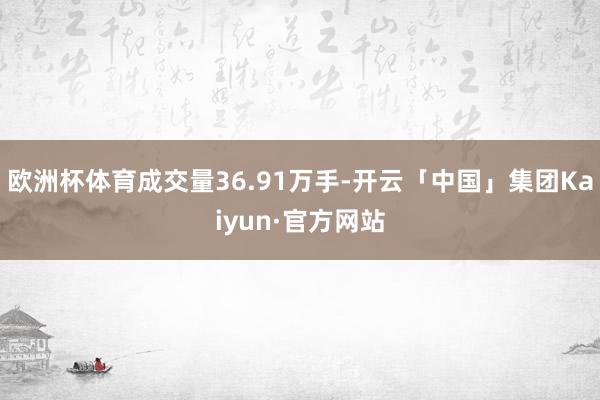 欧洲杯体育成交量36.91万手-开云「中国」集团Kaiyun·官方网站