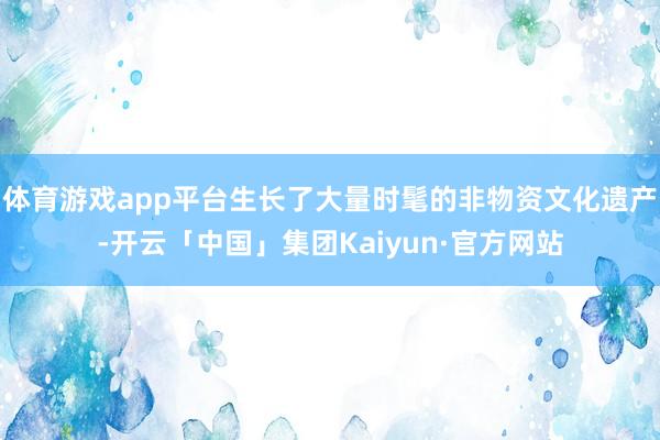 体育游戏app平台生长了大量时髦的非物资文化遗产-开云「中国」集团Kaiyun·官方网站