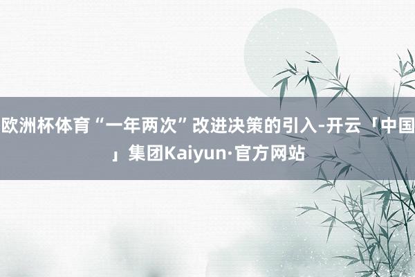 欧洲杯体育“一年两次”改进决策的引入-开云「中国」集团Kaiyun·官方网站