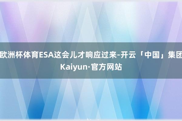 欧洲杯体育ESA这会儿才响应过来-开云「中国」集团Kaiyun·官方网站
