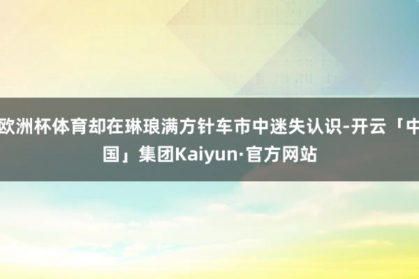 欧洲杯体育却在琳琅满方针车市中迷失认识-开云「中国」集团Kaiyun·官方网站