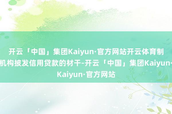 开云「中国」集团Kaiyun·官方网站开云体育制约了金融机构披发信用贷款的材干-开云「中国」集团Kaiyun·官方网站