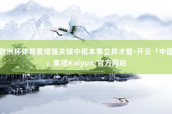 欧洲杯体育要增强关键中枢本事立异才智-开云「中国」集团Kaiyun·官方网站