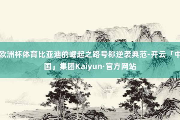 欧洲杯体育比亚迪的崛起之路号称逆袭典范-开云「中国」集团Kaiyun·官方网站