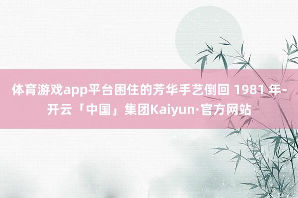 体育游戏app平台困住的芳华手艺倒回 1981 年-开云「中国」集团Kaiyun·官方网站