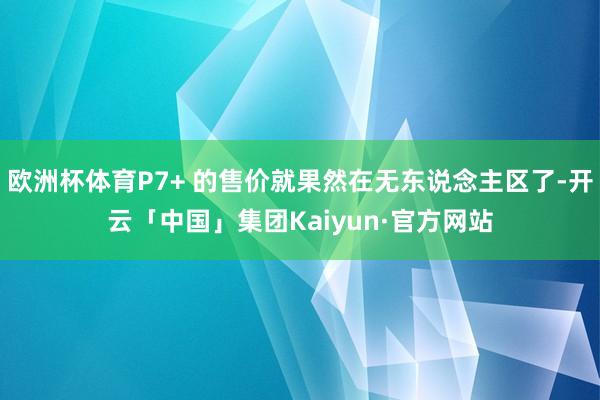 欧洲杯体育P7+ 的售价就果然在无东说念主区了-开云「中国」集团Kaiyun·官方网站