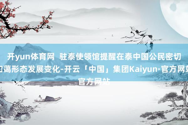 开yun体育网  驻泰使领馆提醒在泰中国公民密切和蔼形态发展变化-开云「中国」集团Kaiyun·官方网站