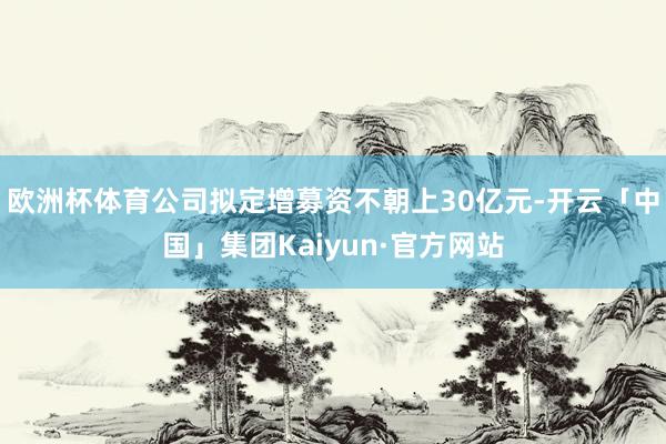欧洲杯体育公司拟定增募资不朝上30亿元-开云「中国」集团Kaiyun·官方网站