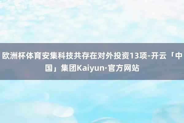 欧洲杯体育安集科技共存在对外投资13项-开云「中国」集团Kaiyun·官方网站
