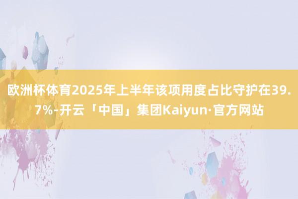 欧洲杯体育2025年上半年该项用度占比守护在39.7%-开云「中国」集团Kaiyun·官方网站
