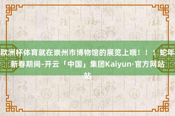 欧洲杯体育就在崇州市博物馆的展览上哦！！！蛇年新春期间-开云「中国」集团Kaiyun·官方网站
