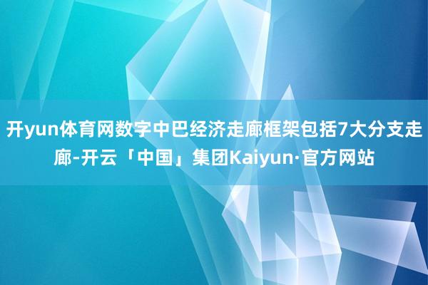 开yun体育网数字中巴经济走廊框架包括7大分支走廊-开云「中国」集团Kaiyun·官方网站