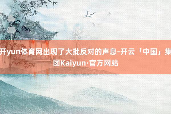 开yun体育网出现了大批反对的声息-开云「中国」集团Kaiyun·官方网站