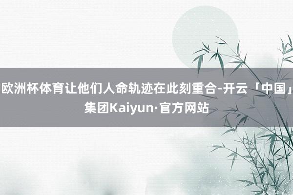 欧洲杯体育让他们人命轨迹在此刻重合-开云「中国」集团Kaiyun·官方网站