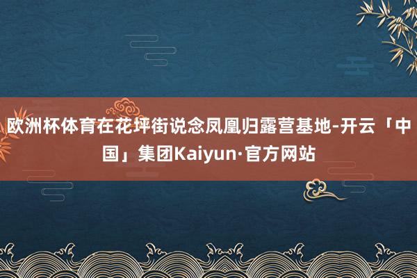 欧洲杯体育　　在花坪街说念凤凰归露营基地-开云「中国」集团Kaiyun·官方网站