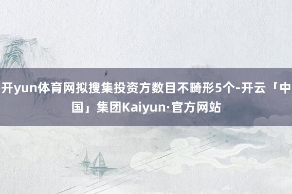 开yun体育网拟搜集投资方数目不畸形5个-开云「中国」集团Kaiyun·官方网站