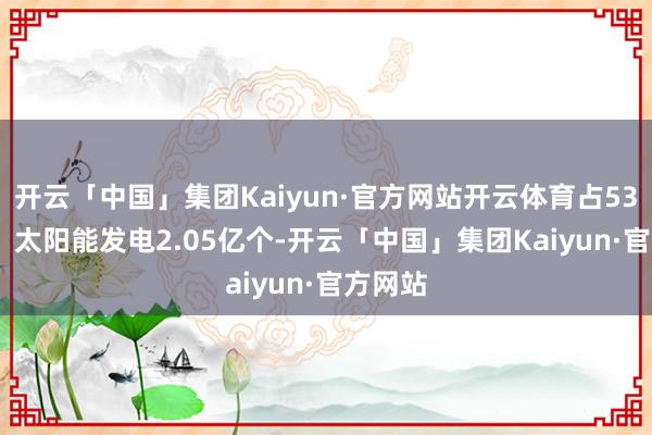 开云「中国」集团Kaiyun·官方网站开云体育占53.93%；太阳能发电2.05亿个-开云「中国」集团Kaiyun·官方网站