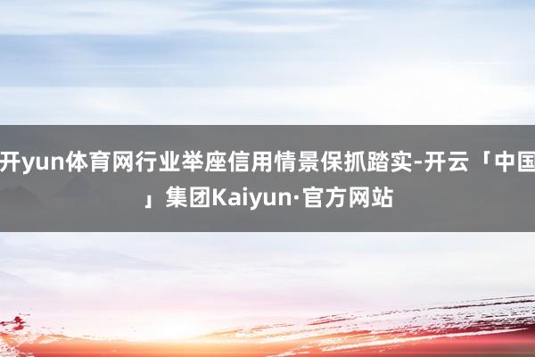 开yun体育网行业举座信用情景保抓踏实-开云「中国」集团Kaiyun·官方网站