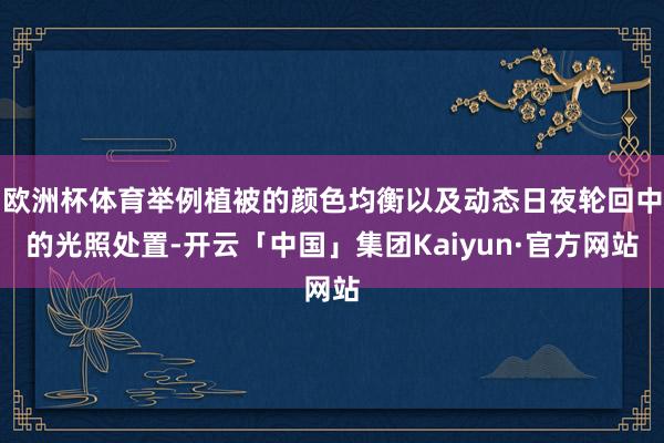 欧洲杯体育举例植被的颜色均衡以及动态日夜轮回中的光照处置-开云「中国」集团Kaiyun·官方网站