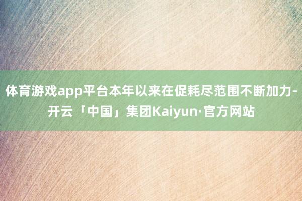 体育游戏app平台本年以来在促耗尽范围不断加力-开云「中国」集团Kaiyun·官方网站