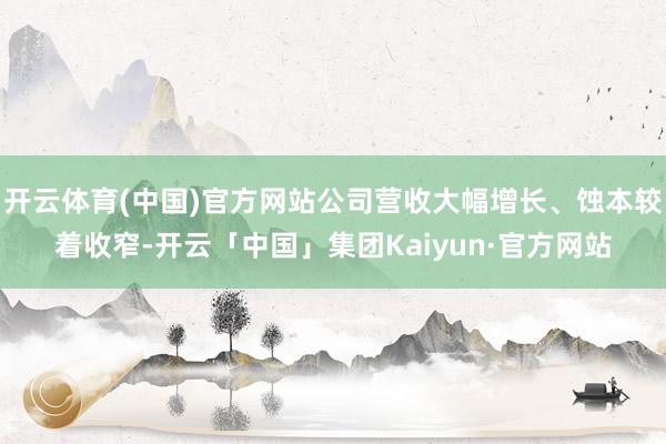 开云体育(中国)官方网站公司营收大幅增长、蚀本较着收窄-开云「中国」集团Kaiyun·官方网站