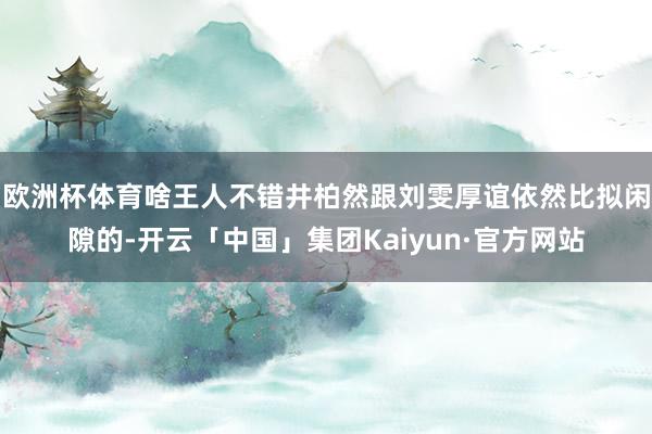 欧洲杯体育啥王人不错井柏然跟刘雯厚谊依然比拟闲隙的-开云「中国」集团Kaiyun·官方网站