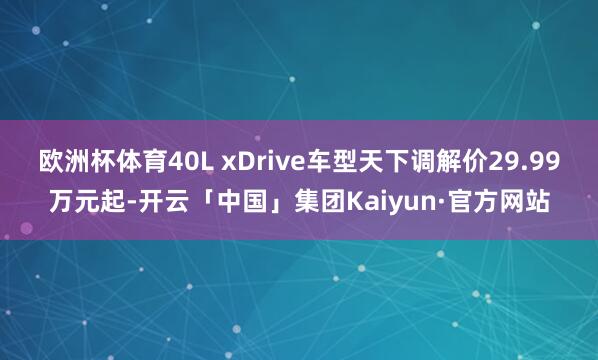 欧洲杯体育40L xDrive车型天下调解价29.99万元起-开云「中国」集团Kaiyun·官方网站