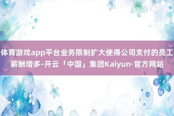 体育游戏app平台业务限制扩大使得公司支付的员工薪酬增多-开云「中国」集团Kaiyun·官方网站